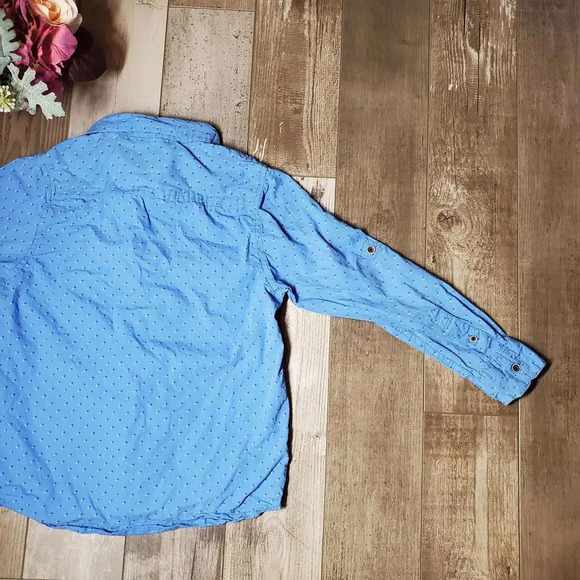 LEVEL TEN AUTHENTIC Blue Cotton Button Down Dress Shirt Boys Size Small (8) EUC - Picture 13 of 15